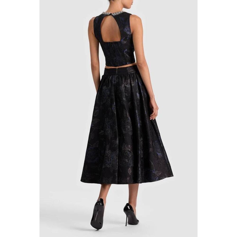 Alice + Olivia Nilda Voluminous Midi Skirt in Black 2 - Picture 5 of 7